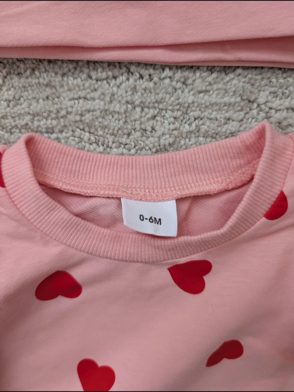 Baby Pink Heart-Print Sweat Suit Set with Headband